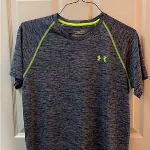 Under Armor Men’s Blue and Green Athletic Shirt